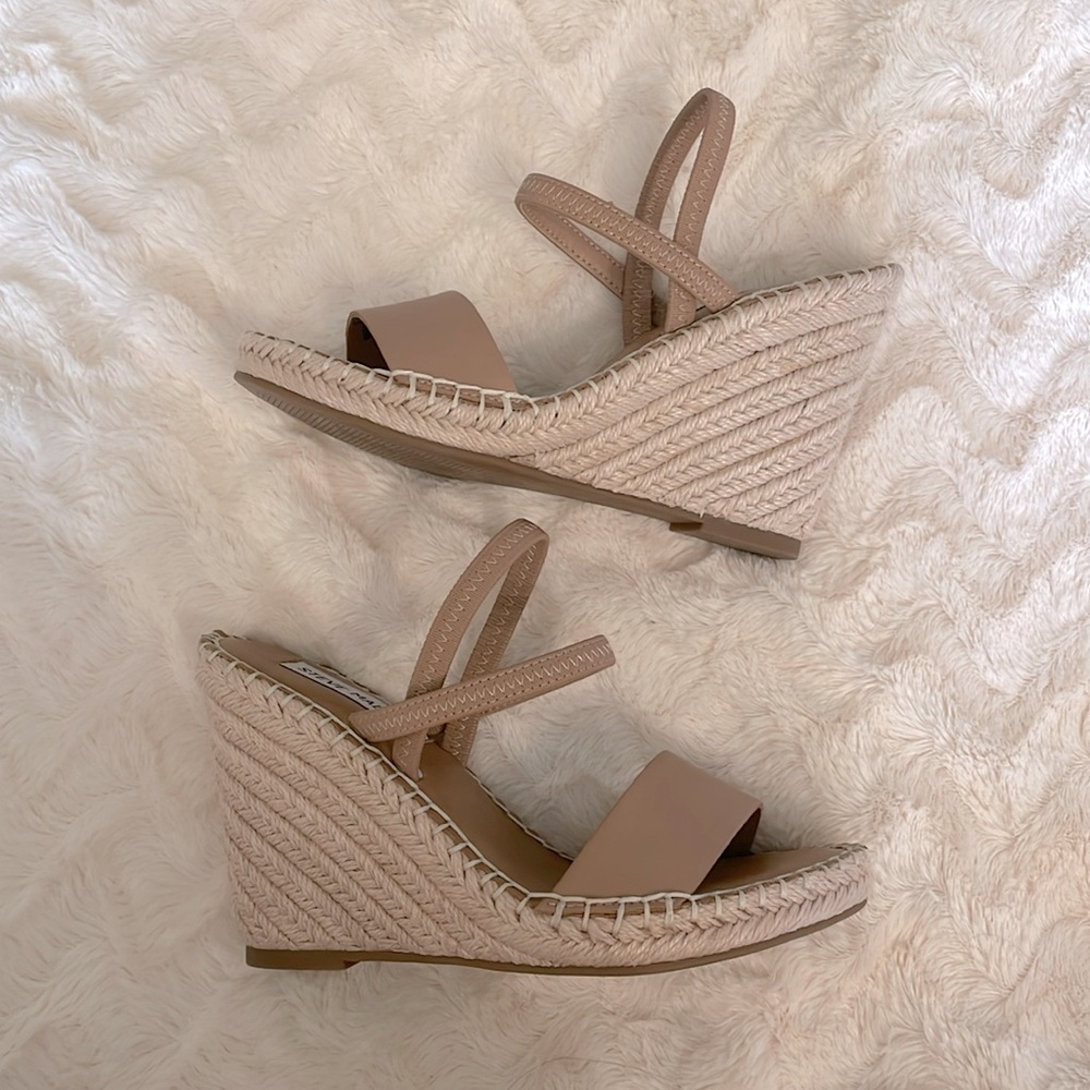 Steve Madden Nude Espadrille Wedge Strapy Sandals
